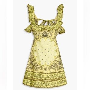 zimmermann paisley print linen mini dress